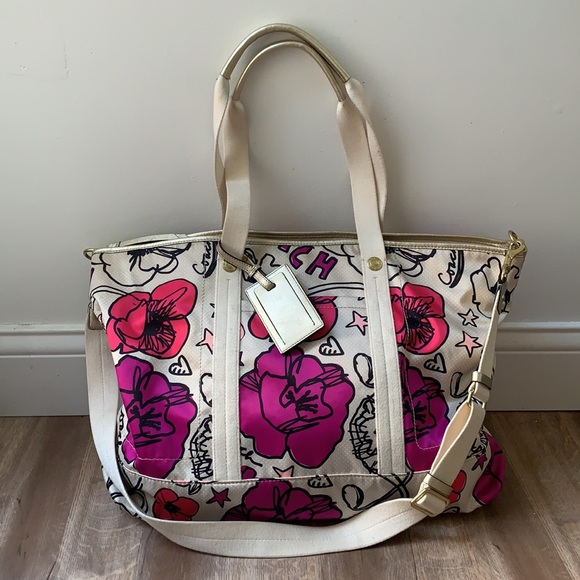 Coach Kyra Graffiti Poppy Weekender Large Floral - Picture 1 of 16
